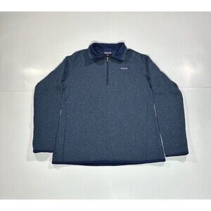 Patagonia Better Sweater 1/4 Zip Fleece Jacket Women's Sz Large Navy Blue Hiking